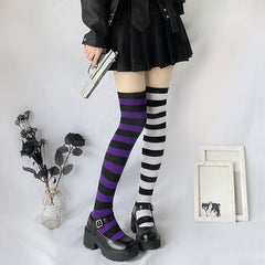 Candy stripes cosplay stockings
