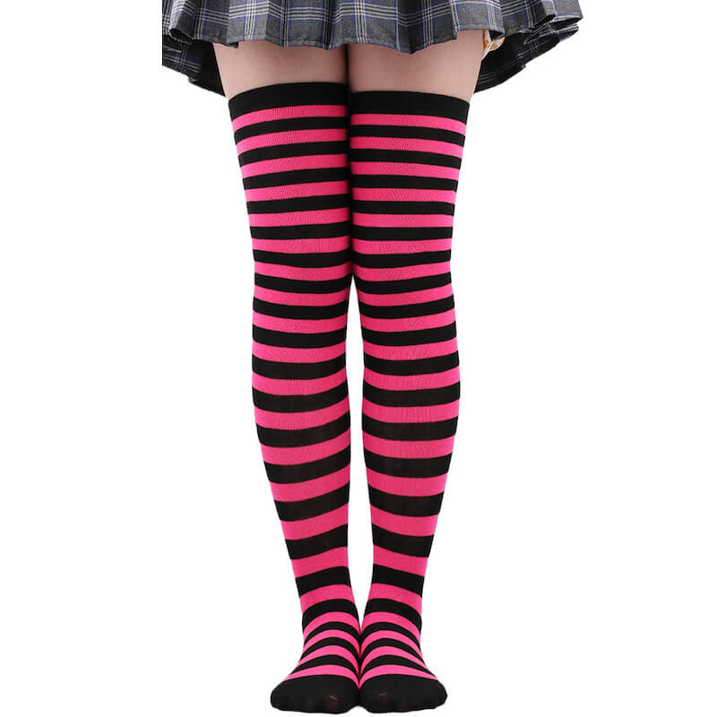 Candy stripes cosplay stockings
