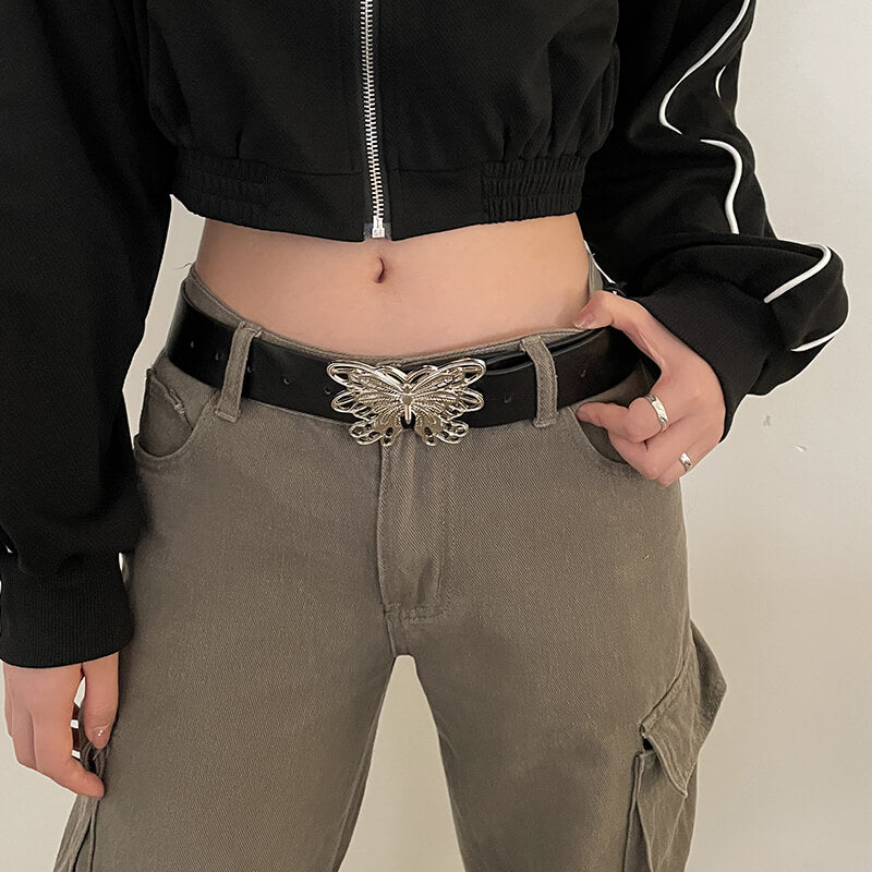 Aesthetic butterfly buckle belt