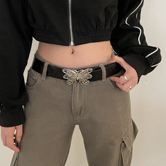 Aesthetic butterfly buckle belt