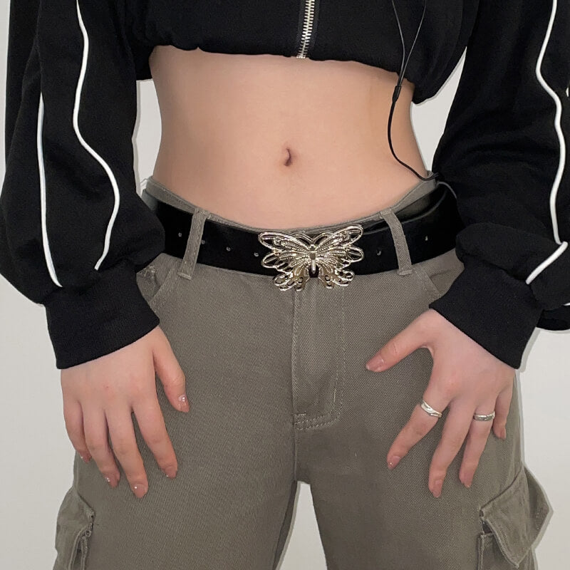 Aesthetic butterfly buckle belt