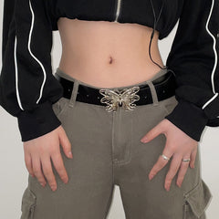 Aesthetic butterfly buckle belt