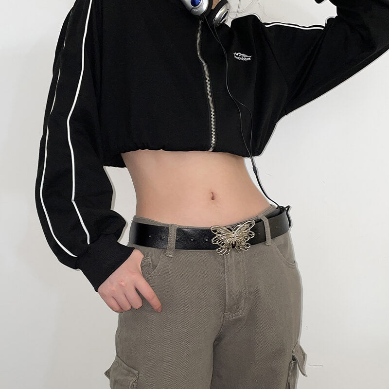 Aesthetic butterfly buckle belt