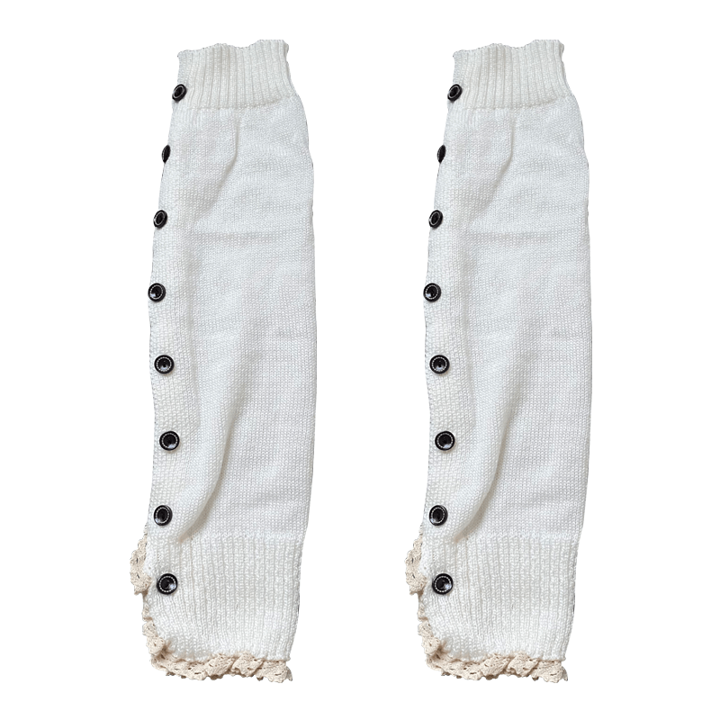 Aesthetic button lace leg warmers