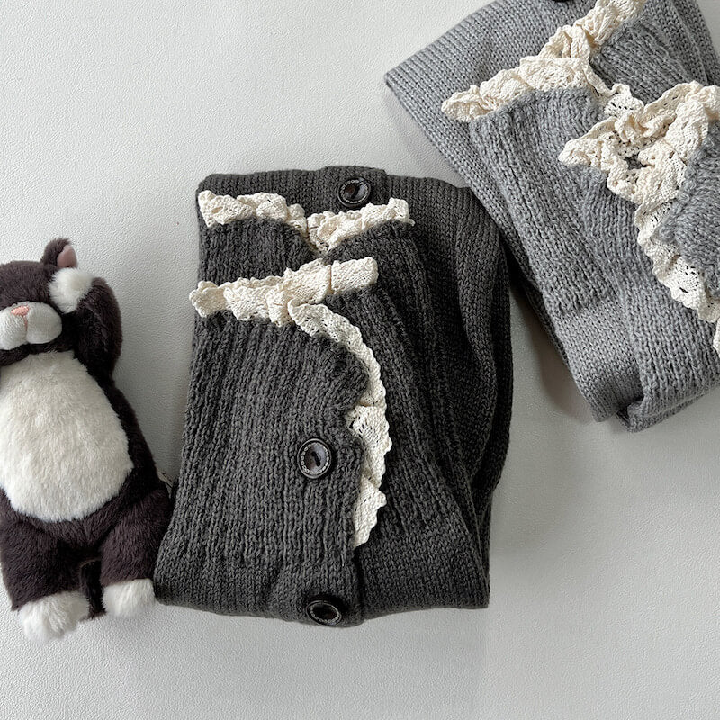 Aesthetic button lace leg warmers
