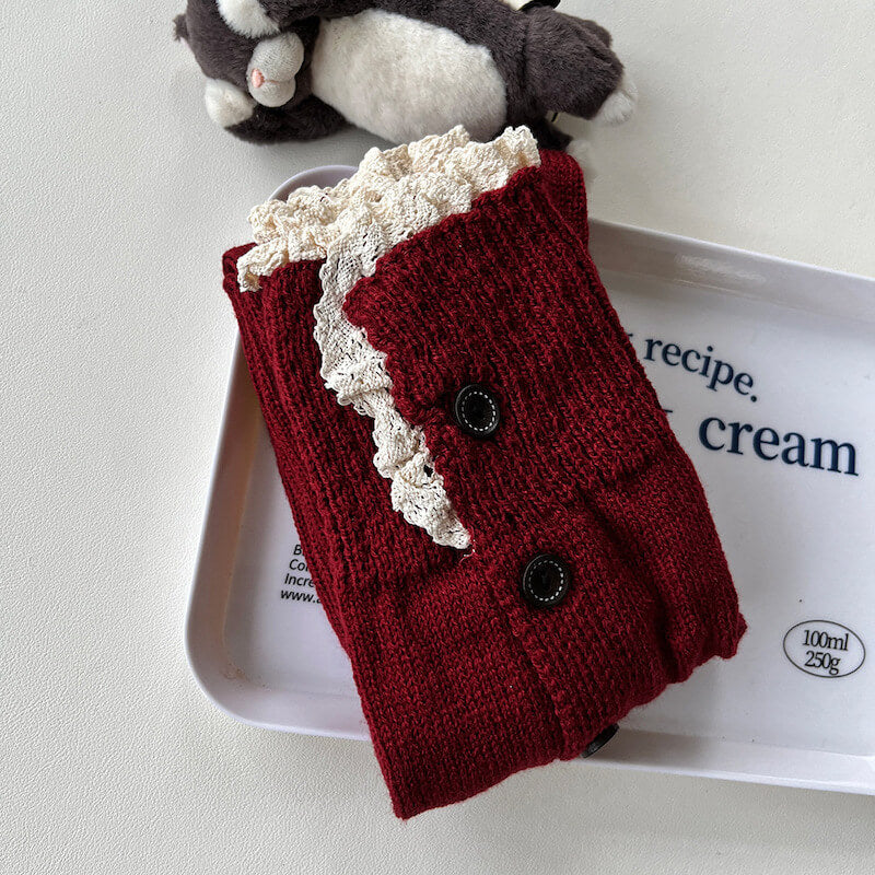 Aesthetic button lace leg warmers