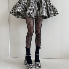 Aesthetic flower lace bow tights