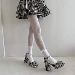 Aesthetic flower lace bow tights