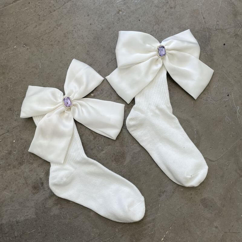 Aesthetic lolita bow socks c0218