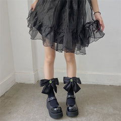 Aesthetic lolita bow socks c0218