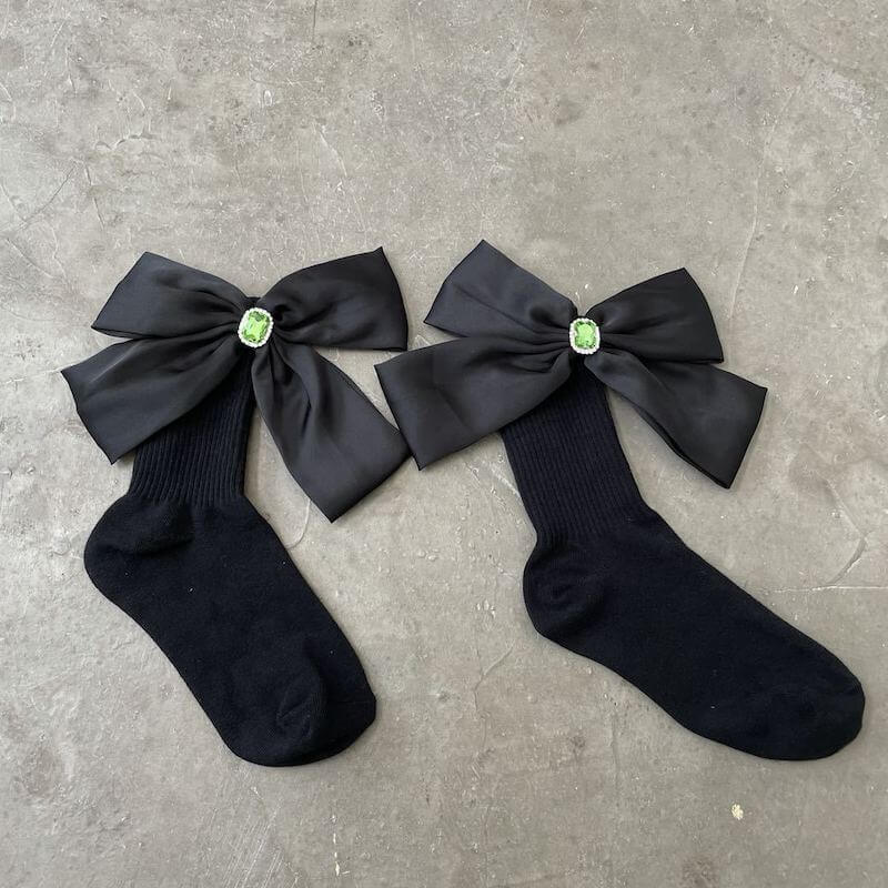 Aesthetic lolita bow socks c0218