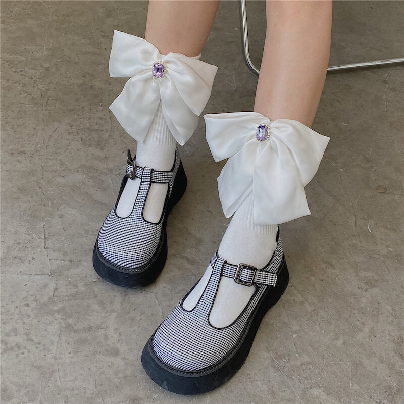 Aesthetic lolita bow socks c0218