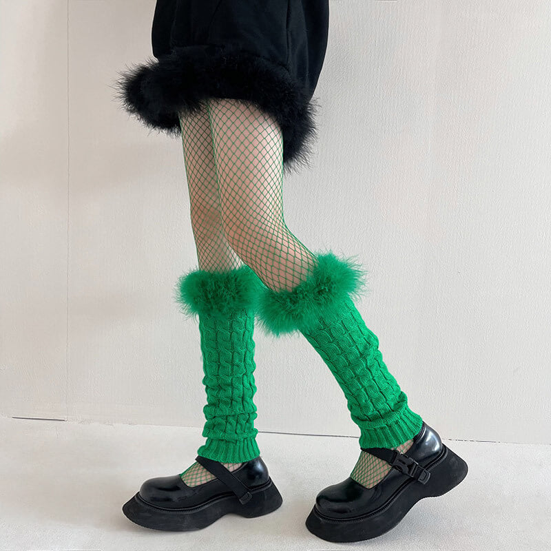 Aesthetic y2k fluffy leg warmers