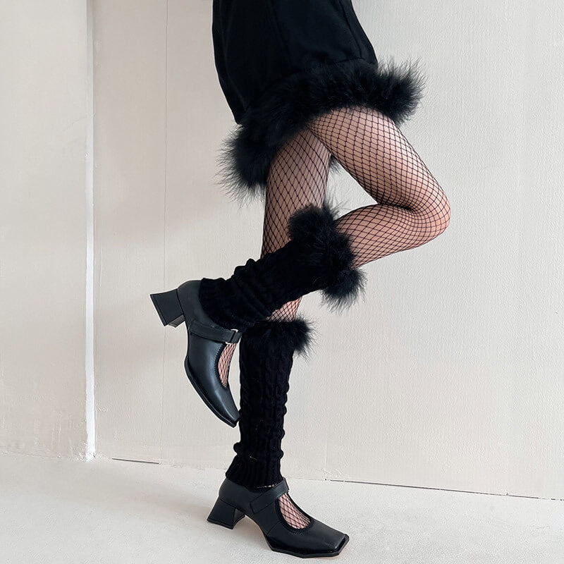 Aesthetic y2k fluffy leg warmers