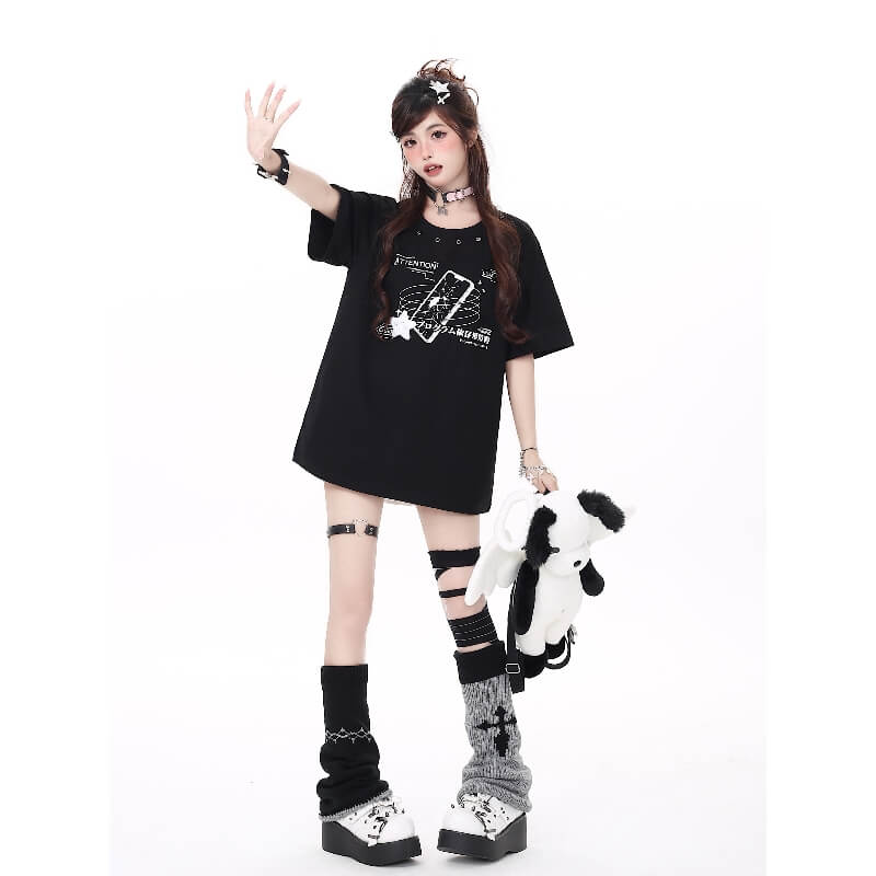 Alt girl y2k cross leg warmers