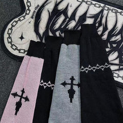 Alt girl y2k cross leg warmers