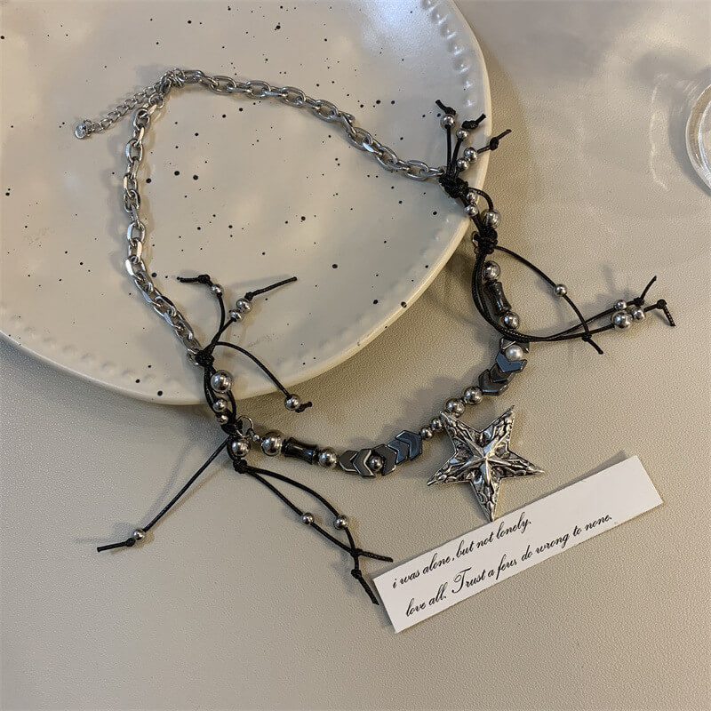 Alt punk star necklace