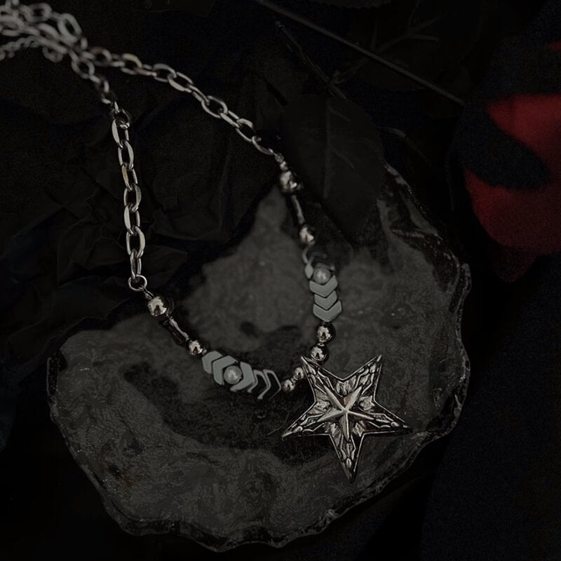 Alt punk star necklace