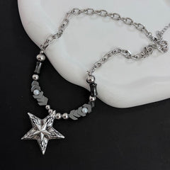 Alt punk star necklace