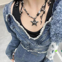 Alt punk star necklace