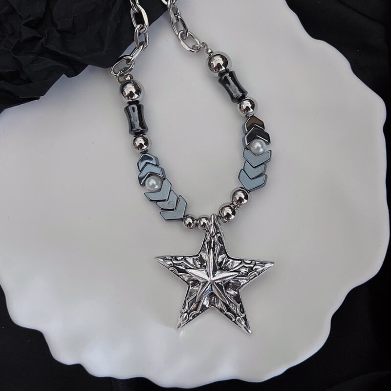 Alt punk star necklace