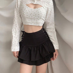 Alternative ribbons layered skirt