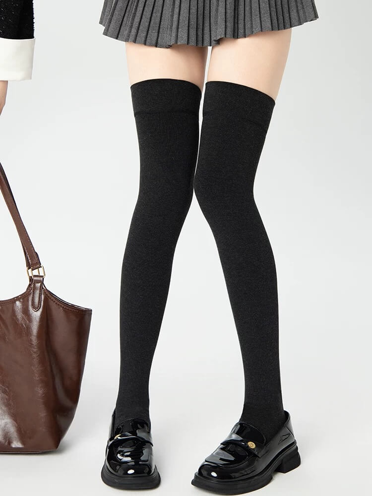 Anti-slip thigh-high cotton stockings for spring autumn
