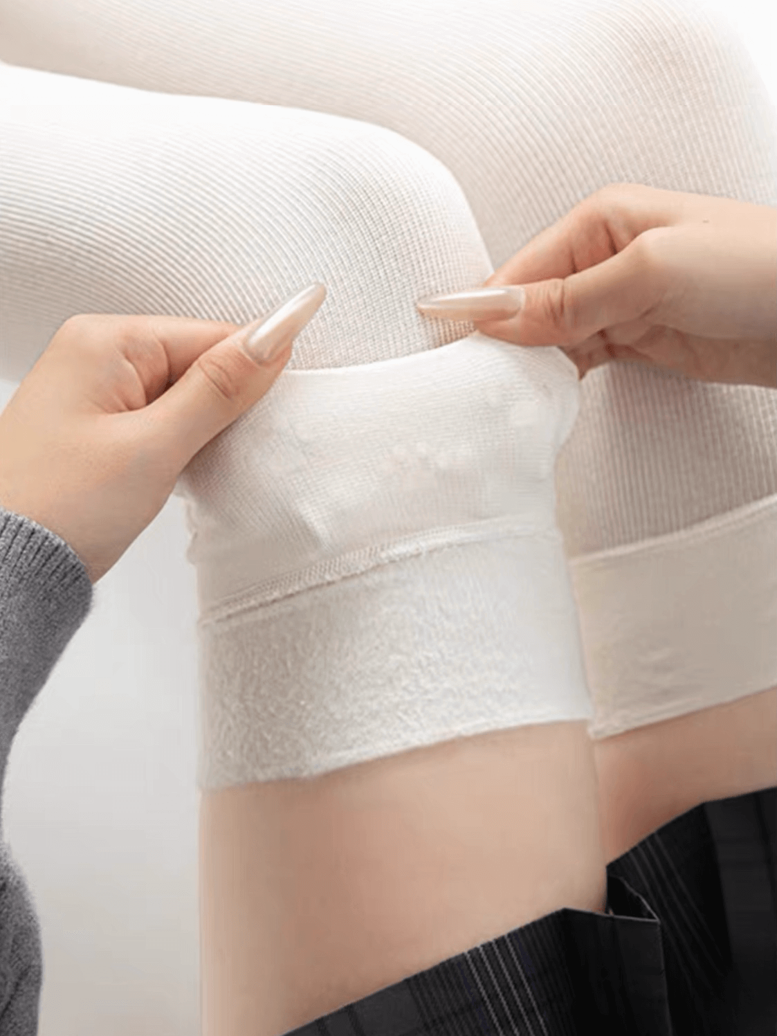 Anti-slip thigh-high cotton stockings for spring autumn