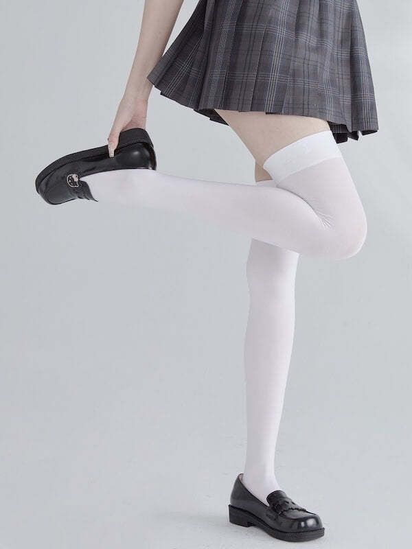 Anti-Slip thigh high soft velvet stockings for school uniform cosplay