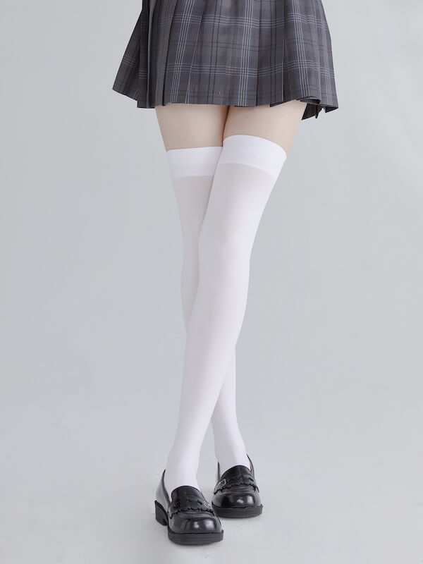 Anti-Slip thigh high soft velvet stockings for school uniform cosplay