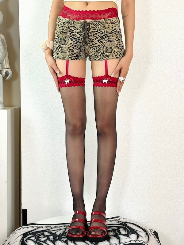 Aurora coquette bow suspender stockings
