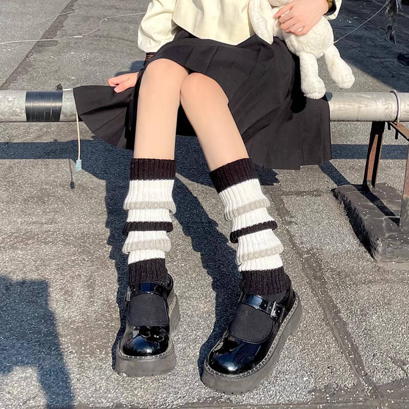 Back to school stripes leg warmers