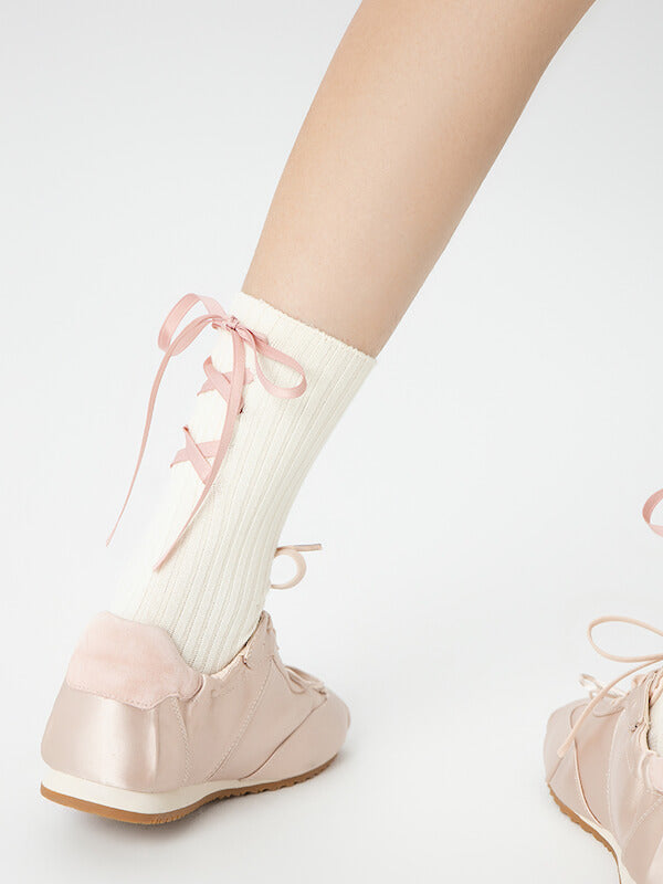Ballet core ribbon socks