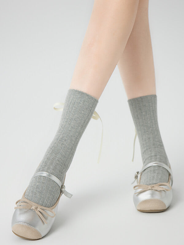 Ballet core ribbon socks