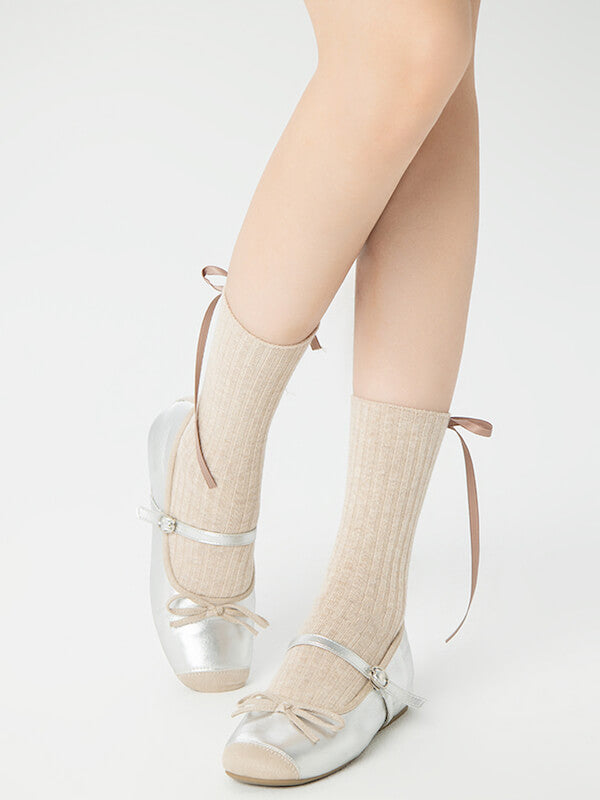 Ballet core ribbon socks