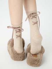 Ballet core ribbon socks