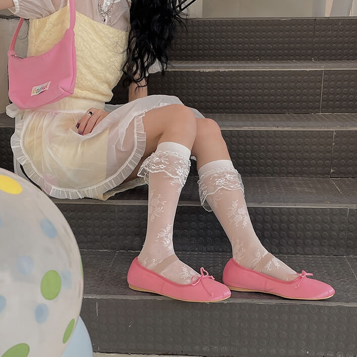 Balletcore flower lolita stockings