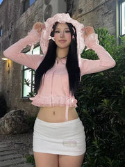 Barbie pink lace hoodie