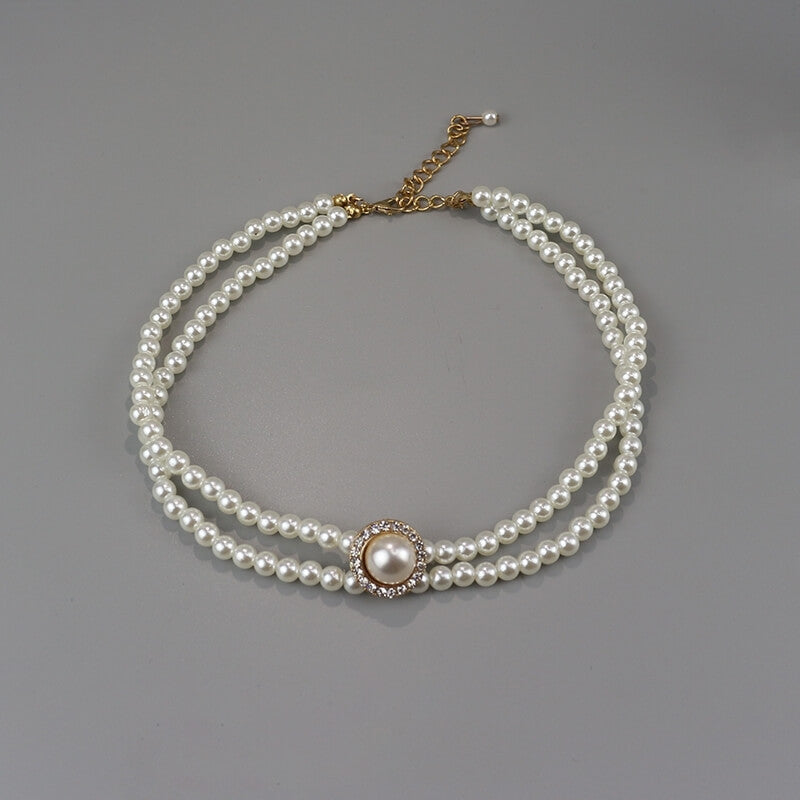 Baroque pearl coquette necklace