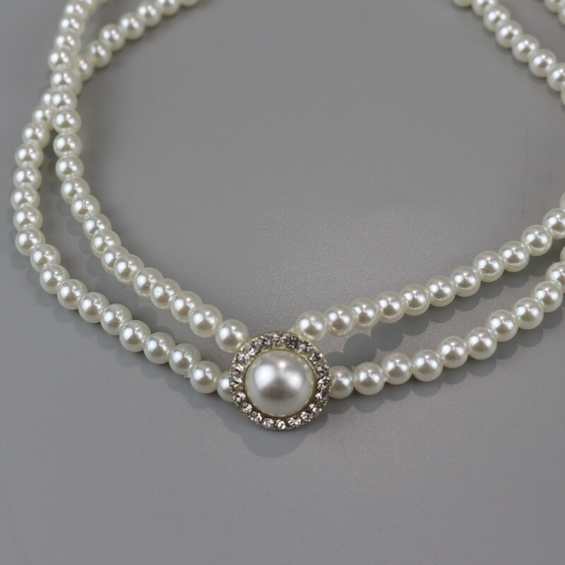 Baroque pearl coquette necklace