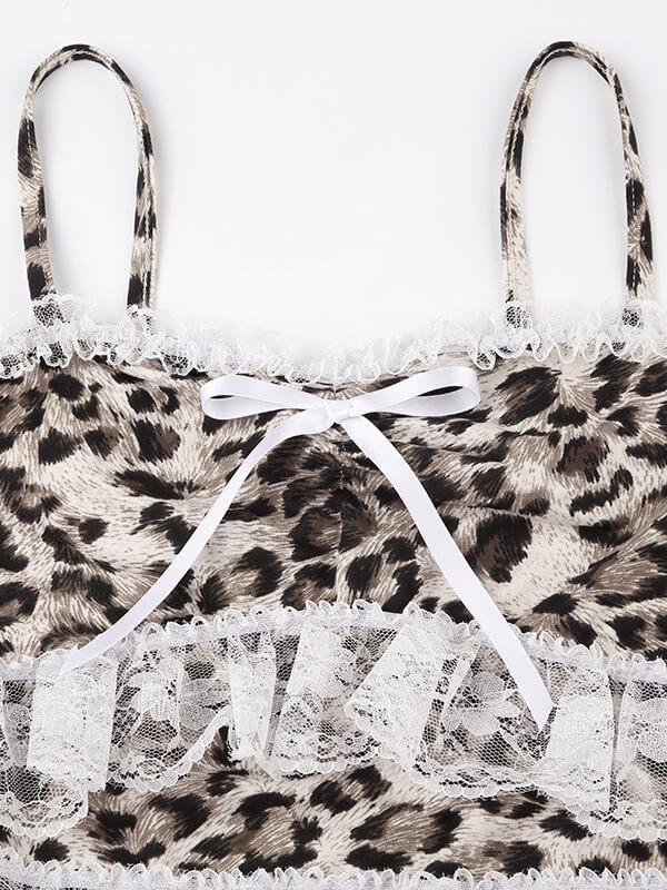 Beatrice leopard lace camisole