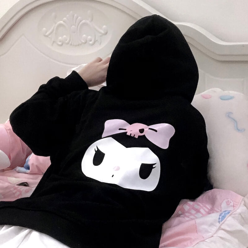 Black Kuromi hoodie coat