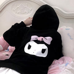 Black Kuromi hoodie coat
