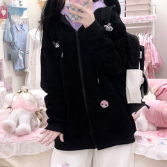 Black Kuromi hoodie coat