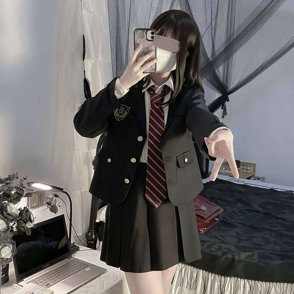 Black Suit JK vintage blazer uniform set