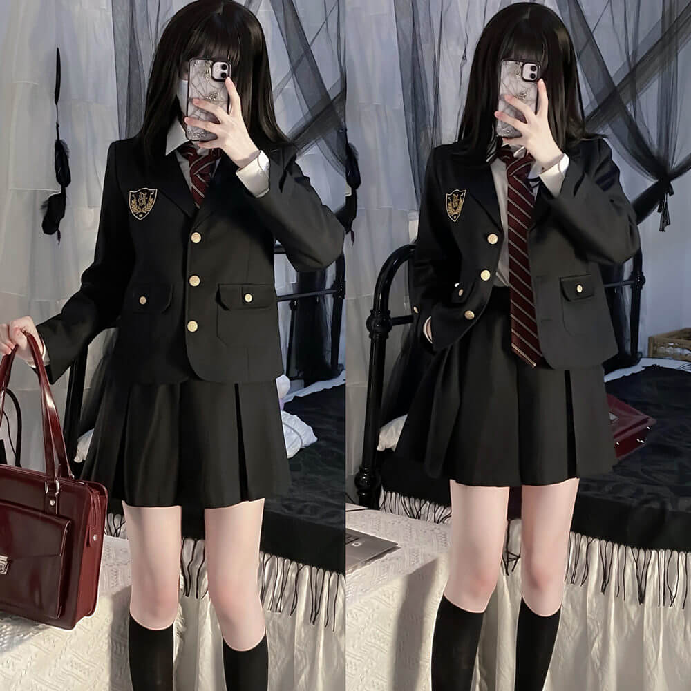 Black Suit JK vintage blazer uniform set