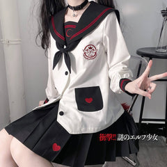 Black White Adorable ghost JK uniform set