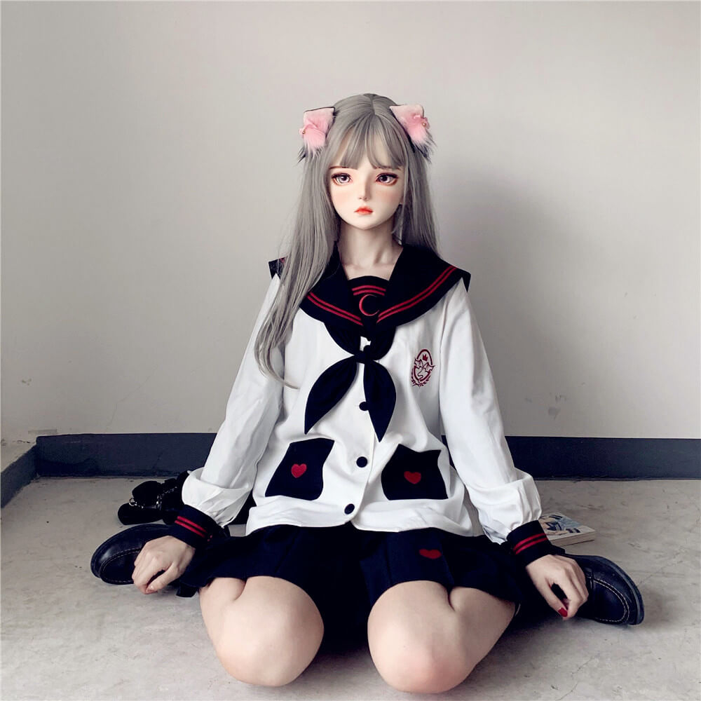 Black White Adorable ghost JK uniform set