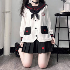 Black White Adorable ghost JK uniform set