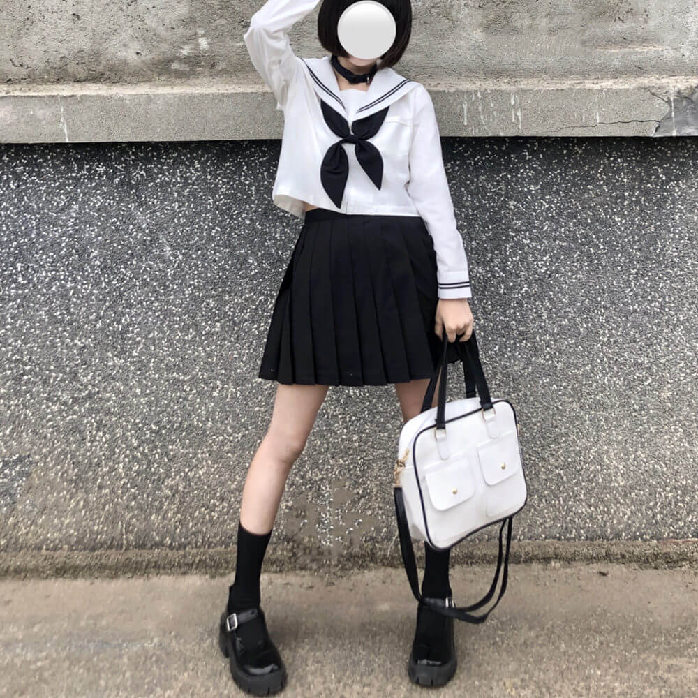 Black White Classic girl JK uniform set